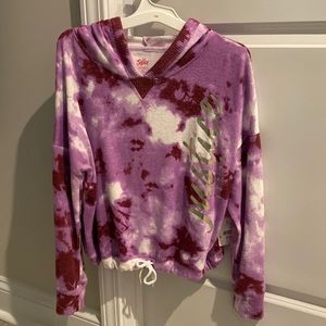 Justice tye dye sweat shirt.